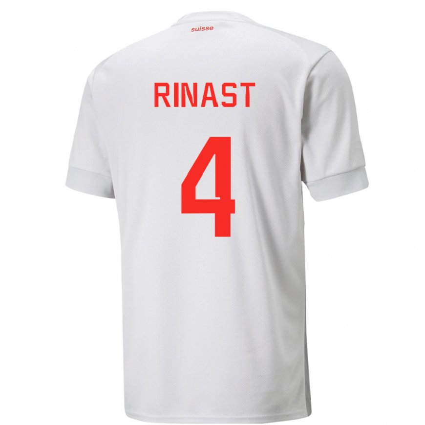 Kandiny Femme Maillot Suisse Rachel Rinast #4 Blanc Tenues Extérieur 22-24 T-shirt