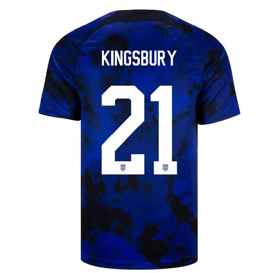 Kandiny Femme Maillot États-unis Aubrey Kingsbury #21 Bleu Royal Tenues Extérieur 22-24 T-shirt