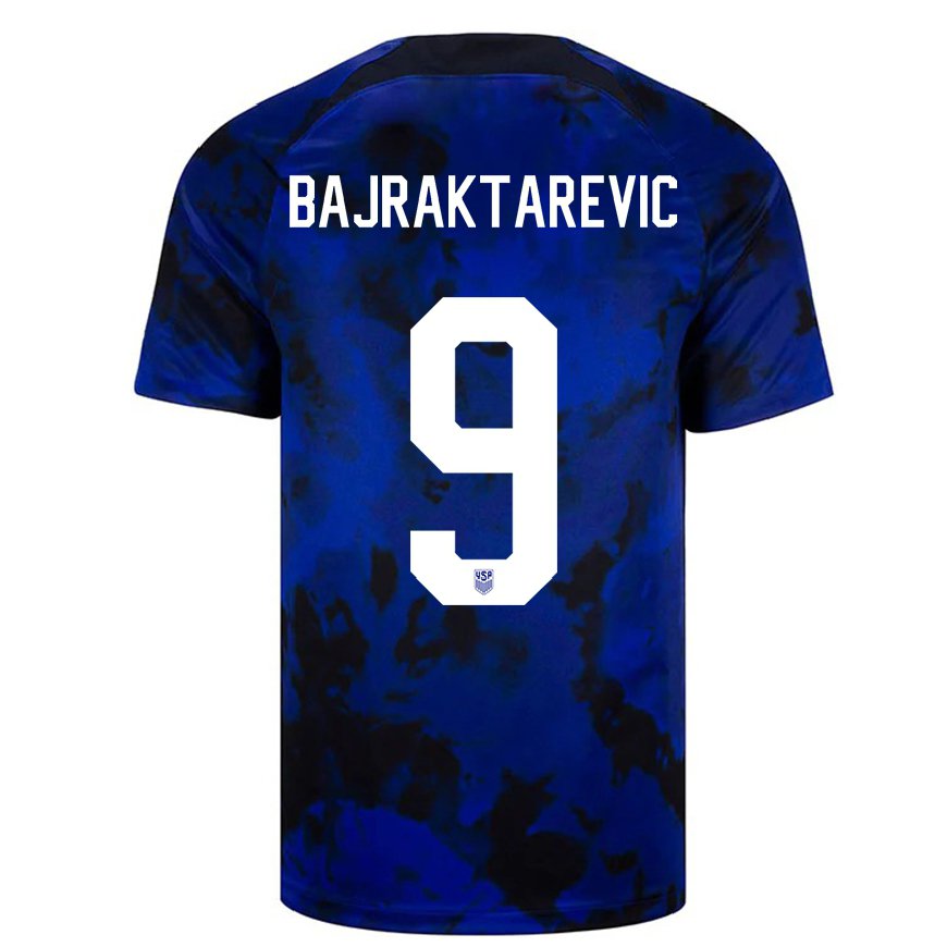 Kandiny Femme Maillot États-unis Esmir Bajraktarevic #9 Bleu Royal Tenues Extérieur 22-24 T-shirt
