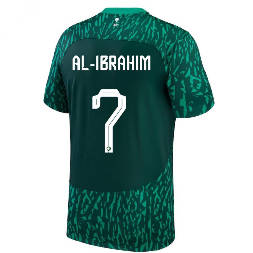 Kandiny Femme Maillot Arabie Saoudite Noura Al Ibrahim #7 Vert Foncé Tenues Extérieur 22-24 T-shirt