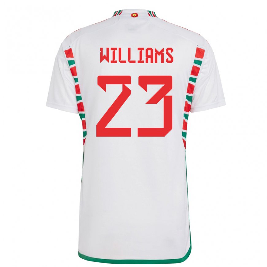 Kandiny Femme Maillot Pays De Galles Chloe Williams #23 Blanc Tenues Extérieur 22-24 T-shirt