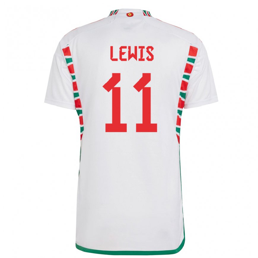 Kandiny Femme Maillot Pays De Galles Sonny Lewis #11 Blanc Tenues Extérieur 22-24 T-shirt