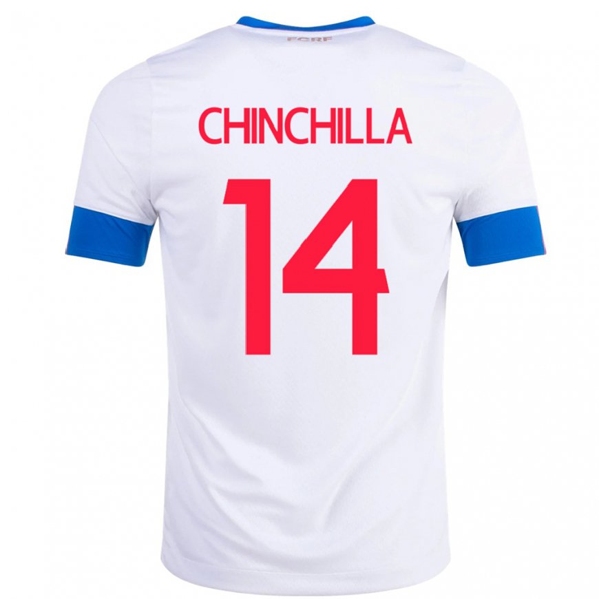 Kandiny Femme Maillot Costa Rica Priscila Chinchilla #14 Blanc Tenues Extérieur 22-24 T-shirt