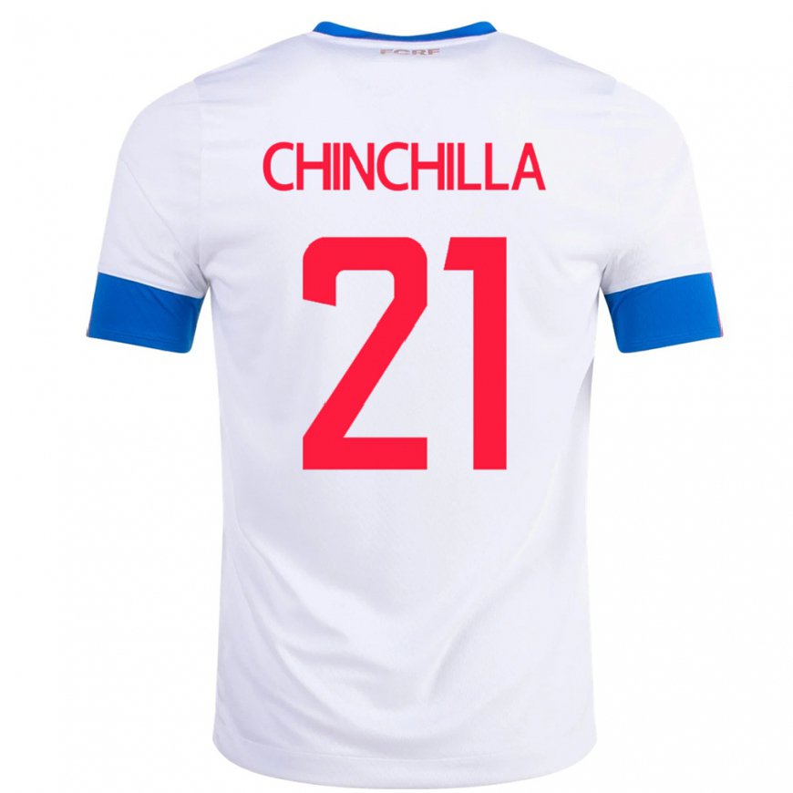 Kandiny Femme Maillot Costa Rica Viviana Chinchilla #21 Blanc Tenues Extérieur 22-24 T-shirt