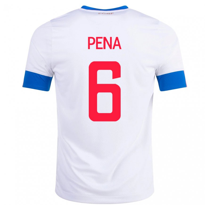 Kandiny Femme Maillot Costa Rica Ricardo Pena #6 Blanc Tenues Extérieur 22-24 T-shirt