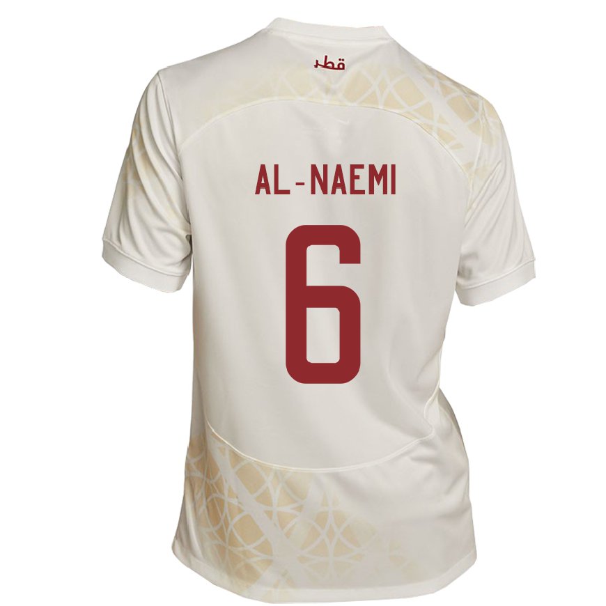 Kandiny Femme Maillot Qatar Reem Al Naemi #6 Beige Doré Tenues Extérieur 22-24 T-shirt
