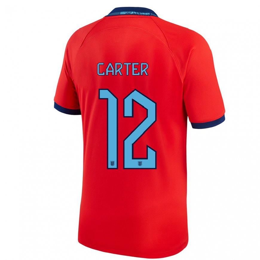 Kandiny Femme Maillot Angleterre Jess Carter #12 Rouge Tenues Extérieur 22-24 T-shirt