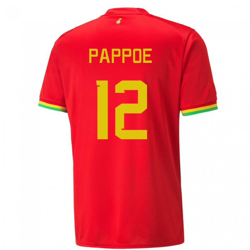 Kandiny Femme Maillot Ghana Isaac Pappoe #12 Rouge Tenues Extérieur 22-24 T-shirt