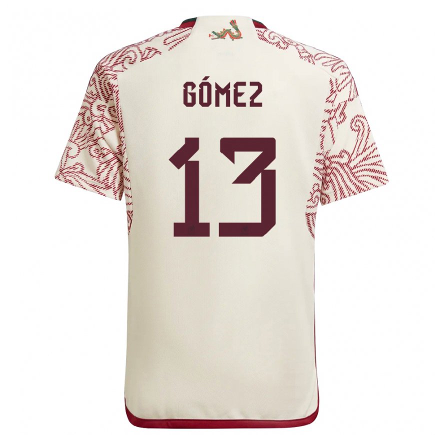 Kandiny Femme Maillot Mexique Diego Gomez #13 Merveille Blanc Rouge Tenues Extérieur 22-24 T-shirt