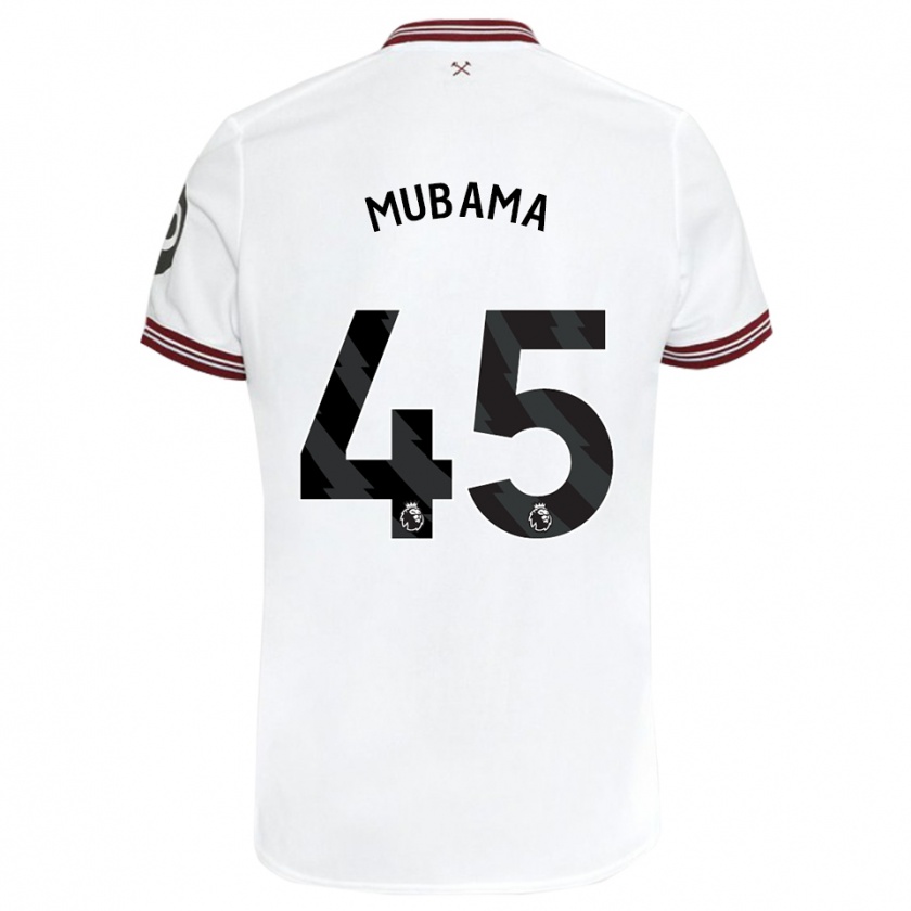 Kandiny Enfant Maillot Divin Mubama #45 Blanc Tenues Extérieur 2023/24 T-Shirt