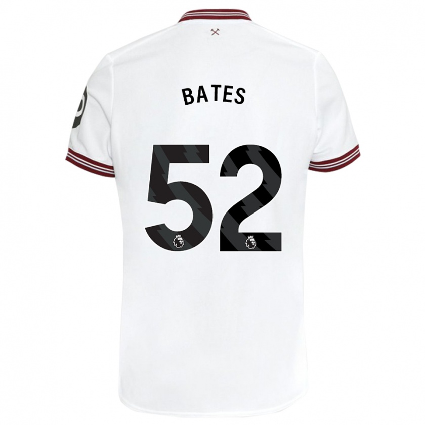 Kandiny Enfant Maillot Billy Bates #52 Blanc Tenues Extérieur 2023/24 T-Shirt