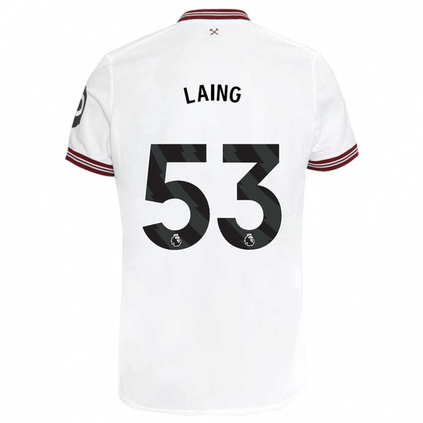 Kandiny Enfant Maillot Levi Laing #53 Blanc Tenues Extérieur 2023/24 T-Shirt