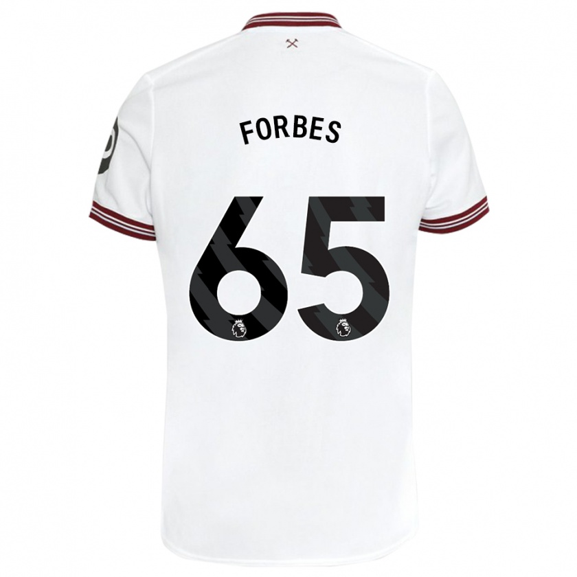Kandiny Enfant Maillot Michael Forbes #65 Blanc Tenues Extérieur 2023/24 T-Shirt