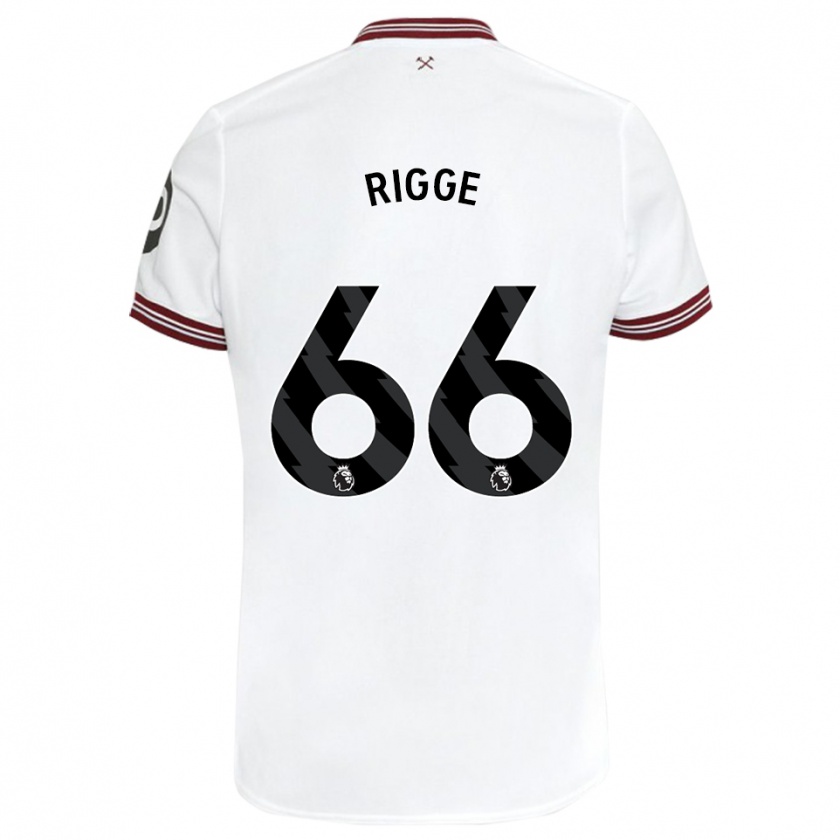 Kandiny Enfant Maillot Daniel Rigge #66 Blanc Tenues Extérieur 2023/24 T-Shirt