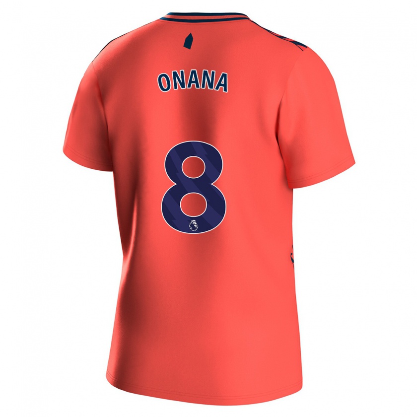 Kandiny Enfant Maillot Amadou Onana #8 Corail Tenues Extérieur 2023/24 T-Shirt