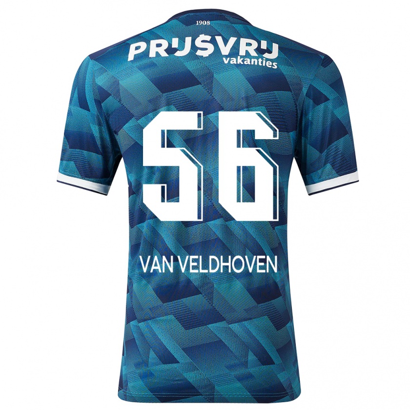 Kandiny Enfant Maillot Kars Van Veldhoven #56 Bleu Tenues Extérieur 2023/24 T-Shirt