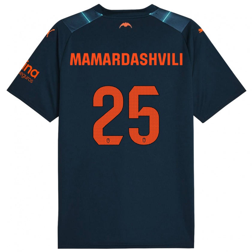 Kandiny Enfant Maillot Giorgi Mamardashvili #25 Bleu Marin Tenues Extérieur 2023/24 T-Shirt
