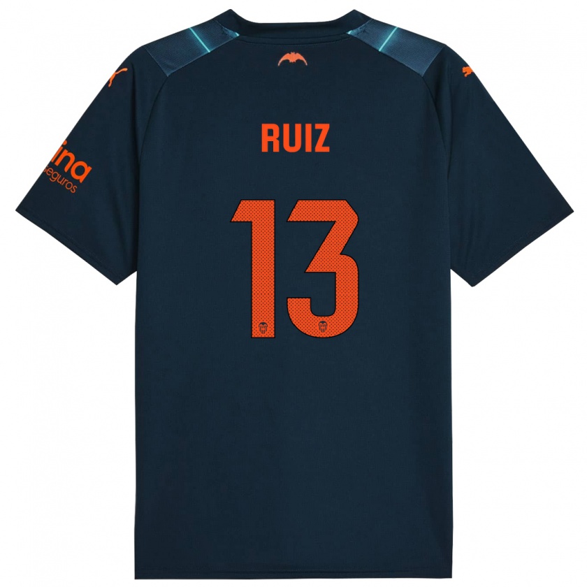 Kandiny Enfant Maillot Nil Ruiz #13 Bleu Marin Tenues Extérieur 2023/24 T-Shirt