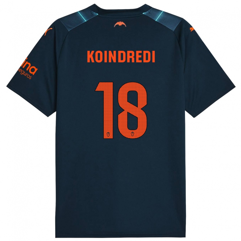 Kandiny Enfant Maillot Koba Koindredi #18 Bleu Marin Tenues Extérieur 2023/24 T-Shirt