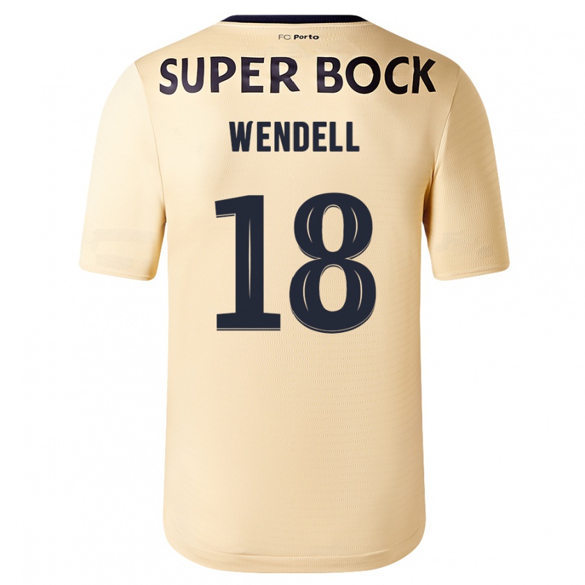 Kandiny Enfant Maillot Wendell #18 Beige-Doré Tenues Extérieur 2023/24 T-Shirt