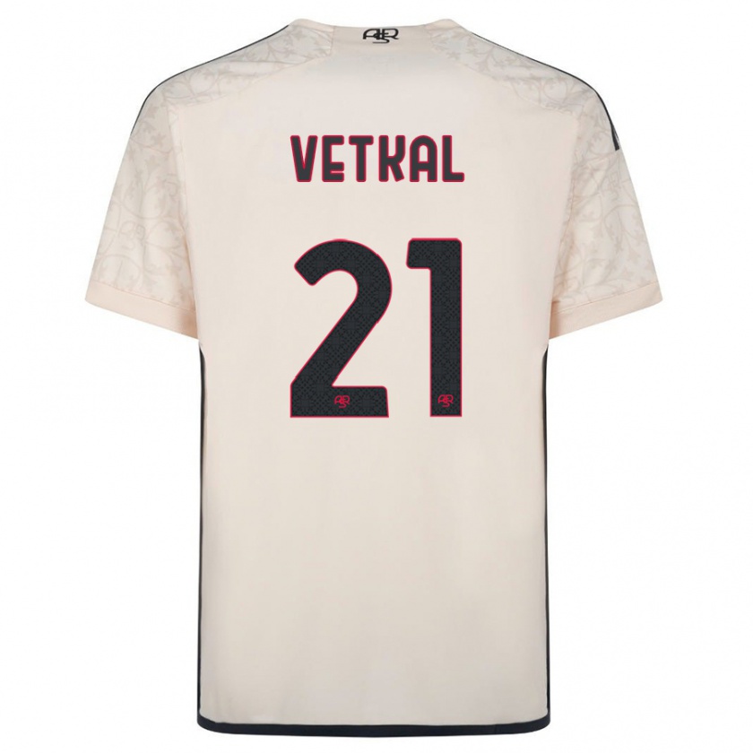 Kandiny Enfant Maillot Martin Vetkal #21 Blanc Cassé Tenues Extérieur 2023/24 T-Shirt