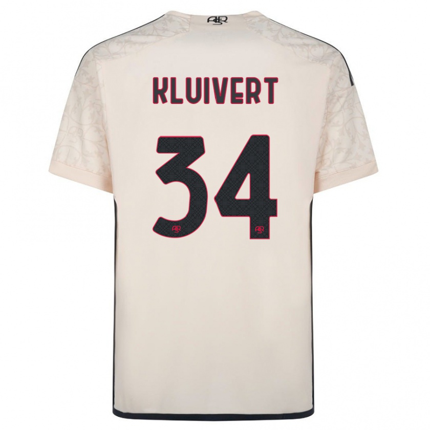 Kandiny Enfant Maillot Justin Kluivert #34 Blanc Cassé Tenues Extérieur 2023/24 T-Shirt