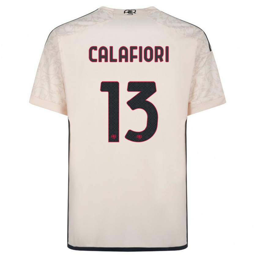 Kandiny Enfant Maillot Riccardo Calafiori #13 Blanc Cassé Tenues Extérieur 2023/24 T-Shirt