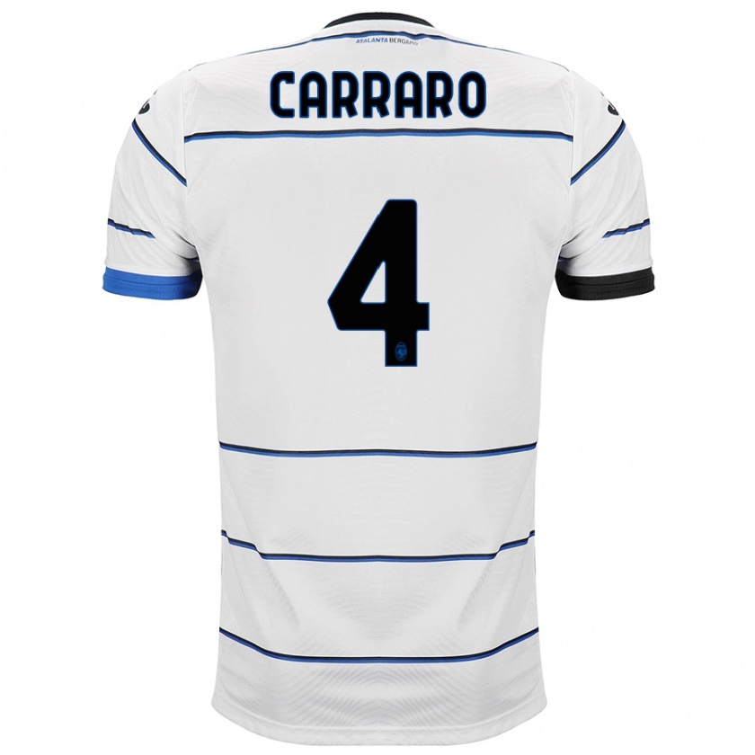 Kandiny Enfant Maillot Marco Carraro #4 Blanc Tenues Extérieur 2023/24 T-Shirt