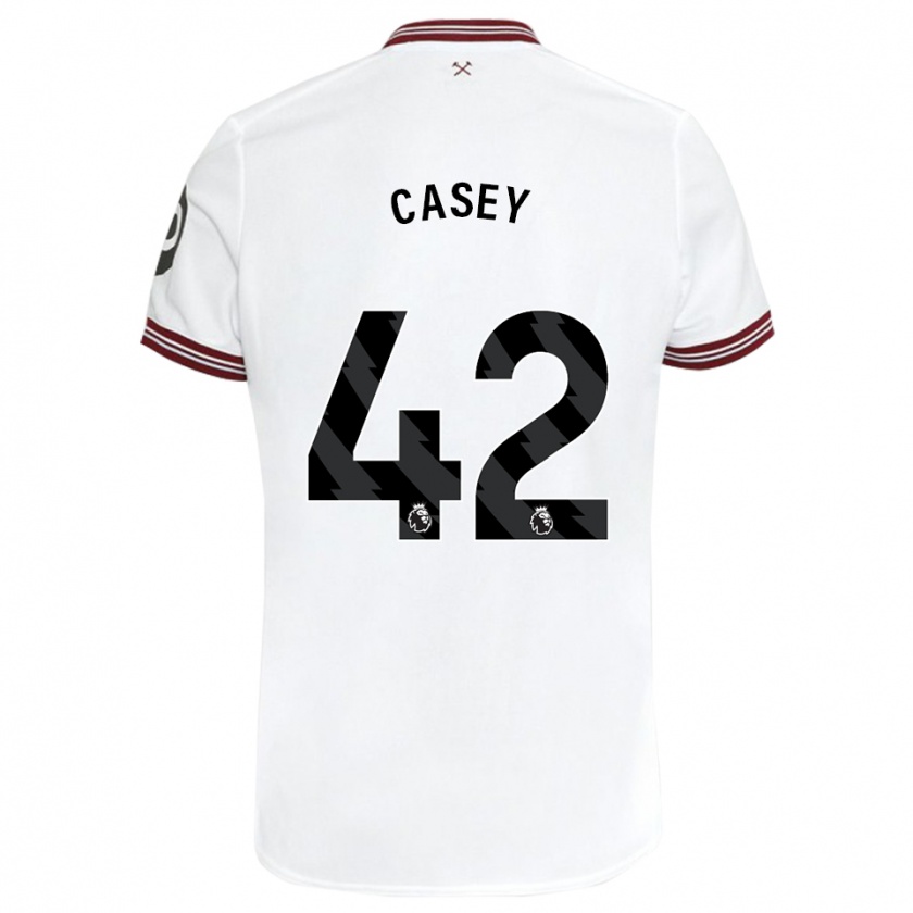 Kandiny Homme Maillot Kaelan Casey #42 Blanc Tenues Extérieur 2023/24 T-Shirt