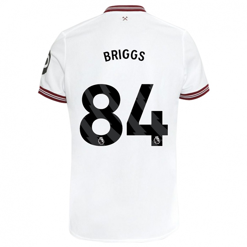 Kandiny Homme Maillot Josh Briggs #84 Blanc Tenues Extérieur 2023/24 T-Shirt