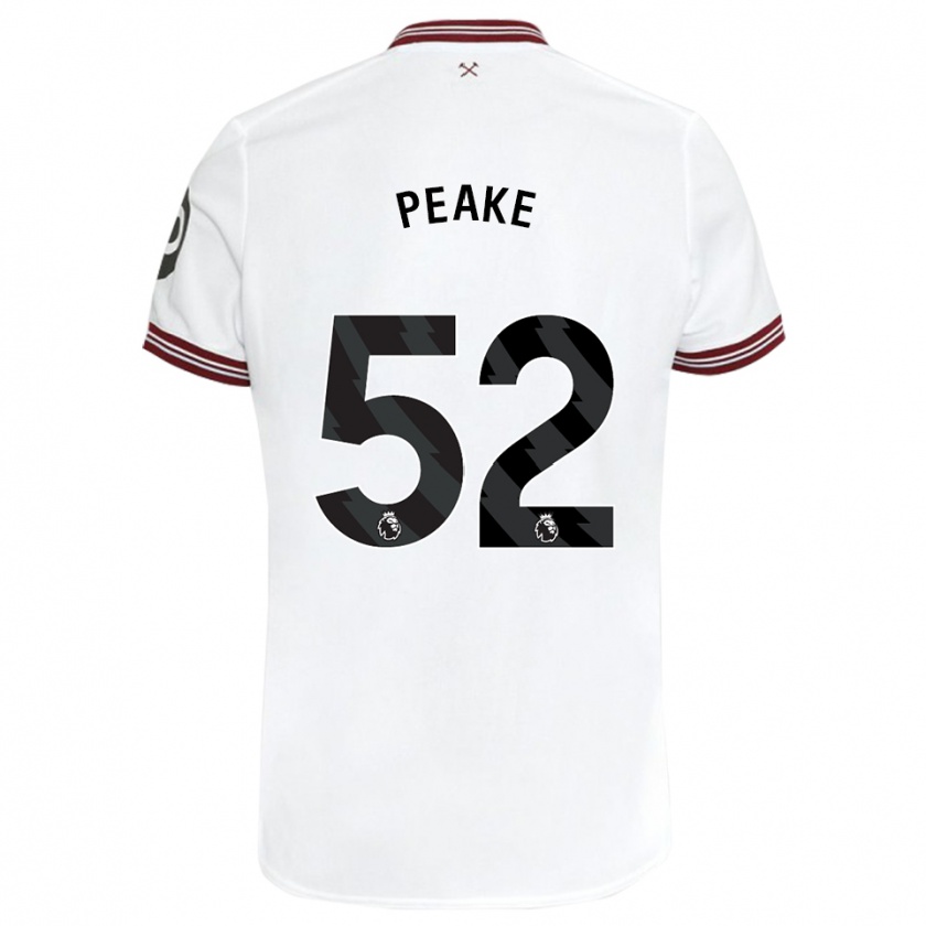 Kandiny Homme Maillot Lennon Peake #52 Blanc Tenues Extérieur 2023/24 T-Shirt