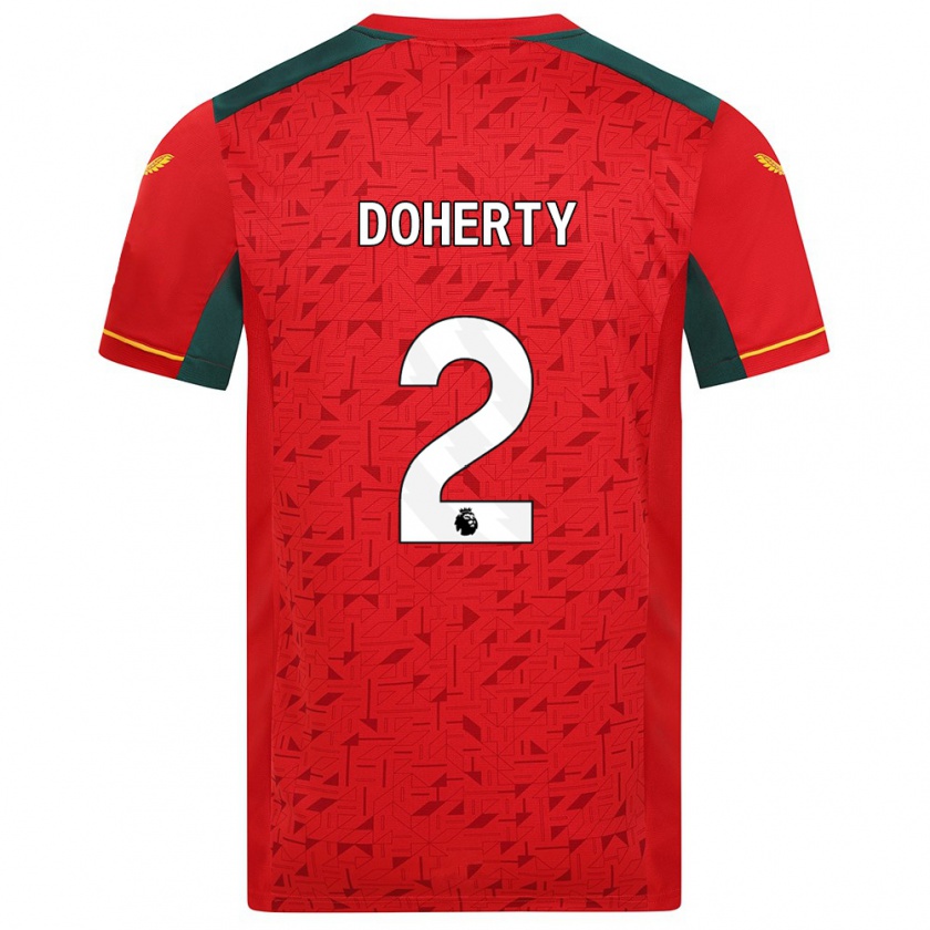 Kandiny Homme Maillot Matt Doherty #2 Rouge Tenues Extérieur 2023/24 T-Shirt