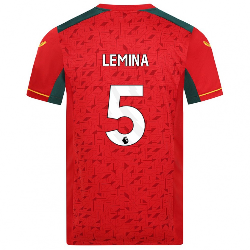 Kandiny Homme Maillot Mario Lemina #5 Rouge Tenues Extérieur 2023/24 T-Shirt