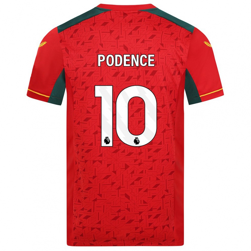 Kandiny Homme Maillot Daniel Podence #10 Rouge Tenues Extérieur 2023/24 T-Shirt