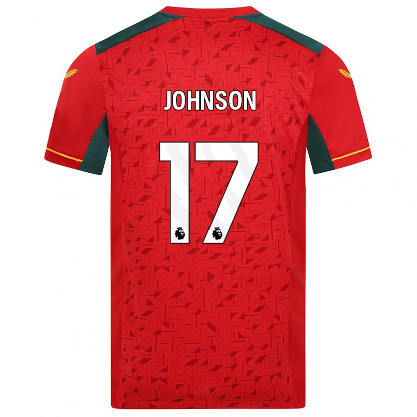 Kandiny Homme Maillot Katie Johnson #17 Rouge Tenues Extérieur 2023/24 T-Shirt