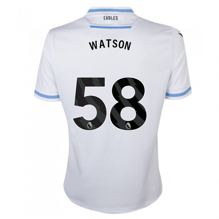 Kandiny Homme Maillot Noah Watson #58 Blanc Tenues Extérieur 2023/24 T-Shirt