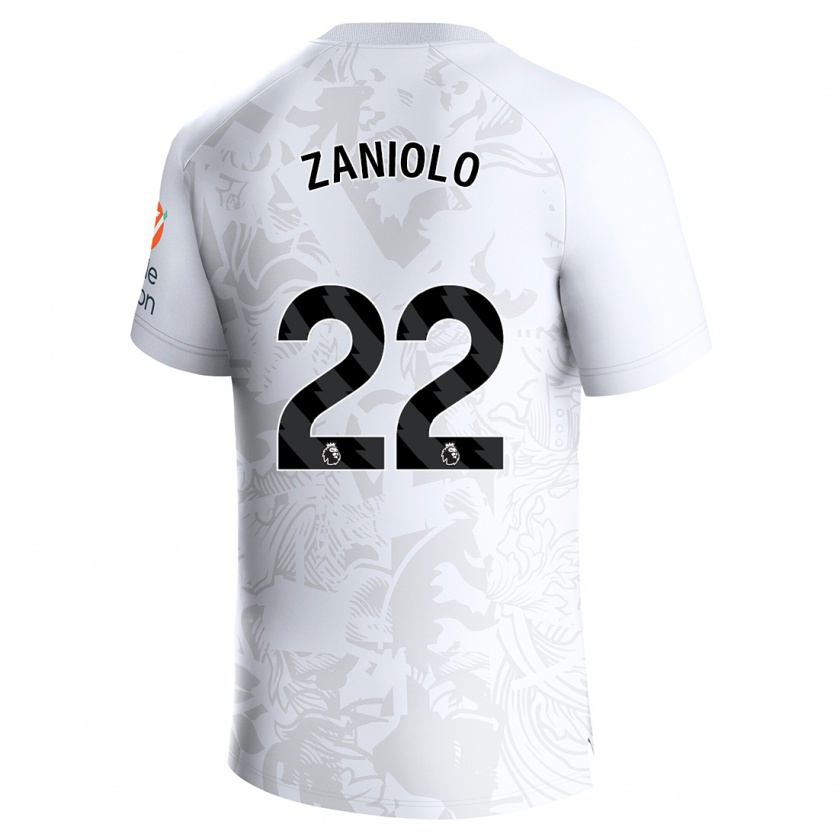 Kandiny Homme Maillot Nicolò Zaniolo #22 Blanc Tenues Extérieur 2023/24 T-Shirt