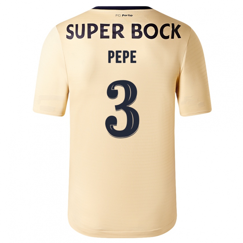 Kandiny Homme Maillot Pepe #3 Beige-Doré Tenues Extérieur 2023/24 T-Shirt