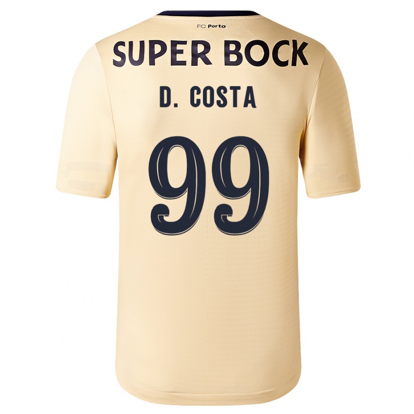 Kandiny Homme Maillot Diogo Costa #99 Beige-Doré Tenues Extérieur 2023/24 T-Shirt
