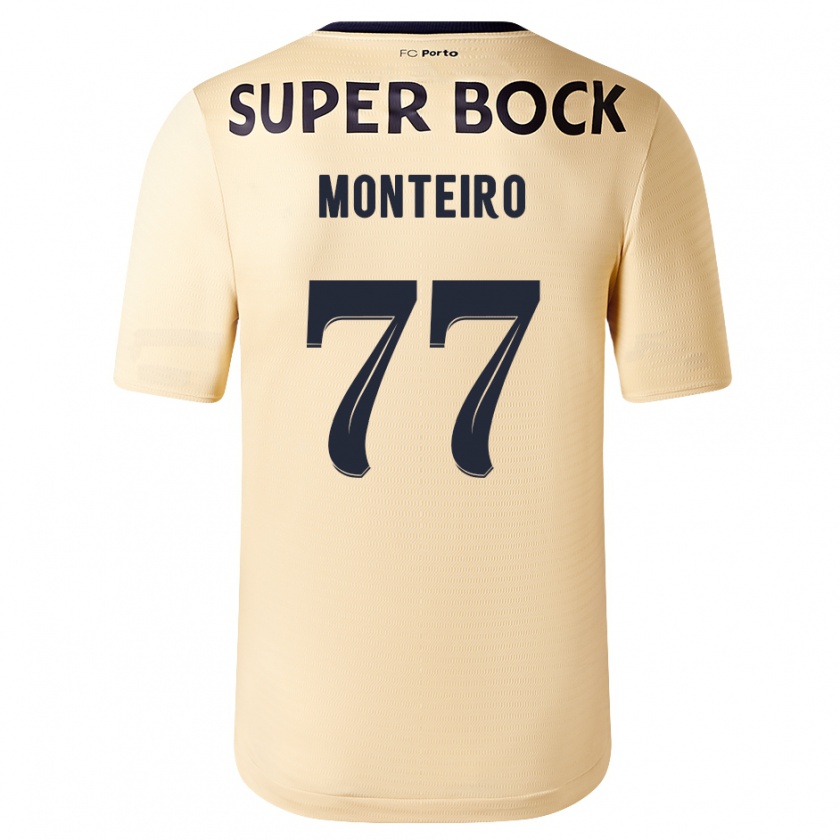 Kandiny Homme Maillot Rui Monteiro #77 Beige-Doré Tenues Extérieur 2023/24 T-Shirt