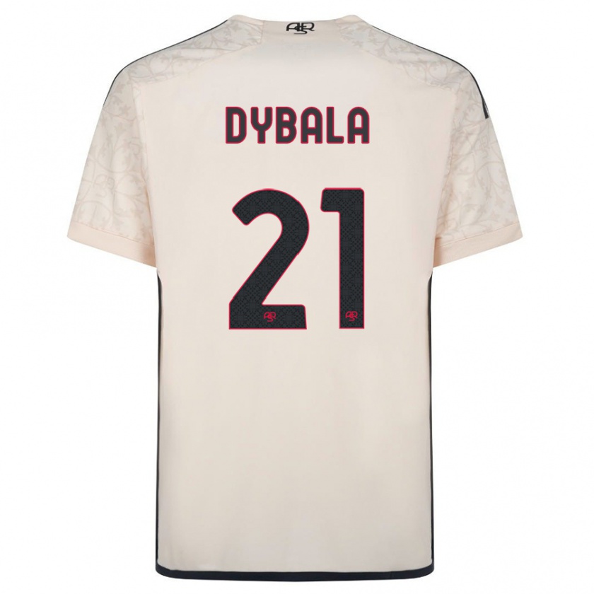 Kandiny Homme Maillot Paulo Dybala #21 Blanc Cassé Tenues Extérieur 2023/24 T-Shirt