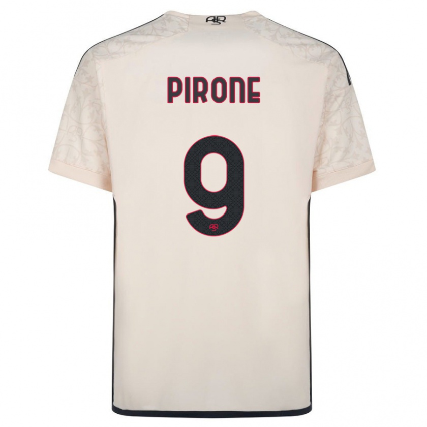 Kandiny Homme Maillot Valeria Pirone #9 Blanc Cassé Tenues Extérieur 2023/24 T-Shirt