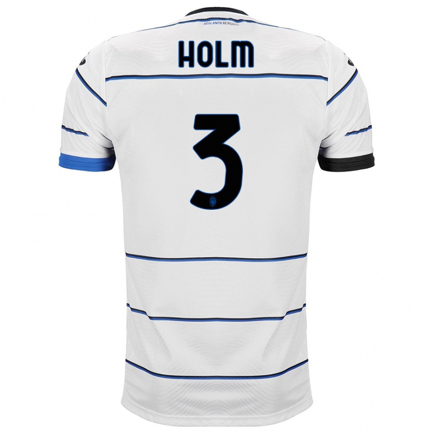 Kandiny Homme Maillot Emil Holm #3 Blanc Tenues Extérieur 2023/24 T-Shirt