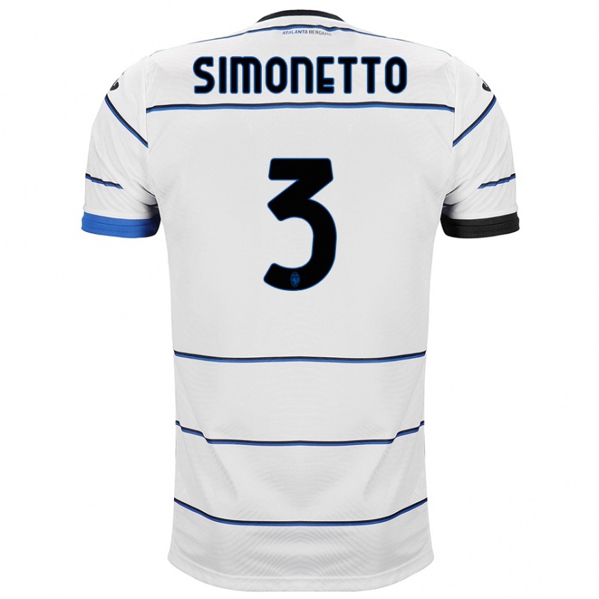 Kandiny Homme Maillot Federico Simonetto #3 Blanc Tenues Extérieur 2023/24 T-Shirt