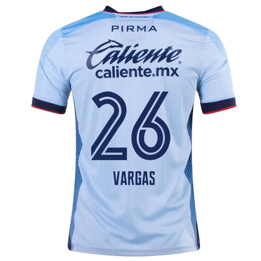 Kandiny Homme Maillot Carlos Vargas #26 Bleu Ciel Tenues Extérieur 2023/24 T-Shirt