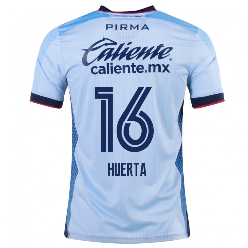 Kandiny Homme Maillot Ana Gabriela Huerta #16 Bleu Ciel Tenues Extérieur 2023/24 T-Shirt
