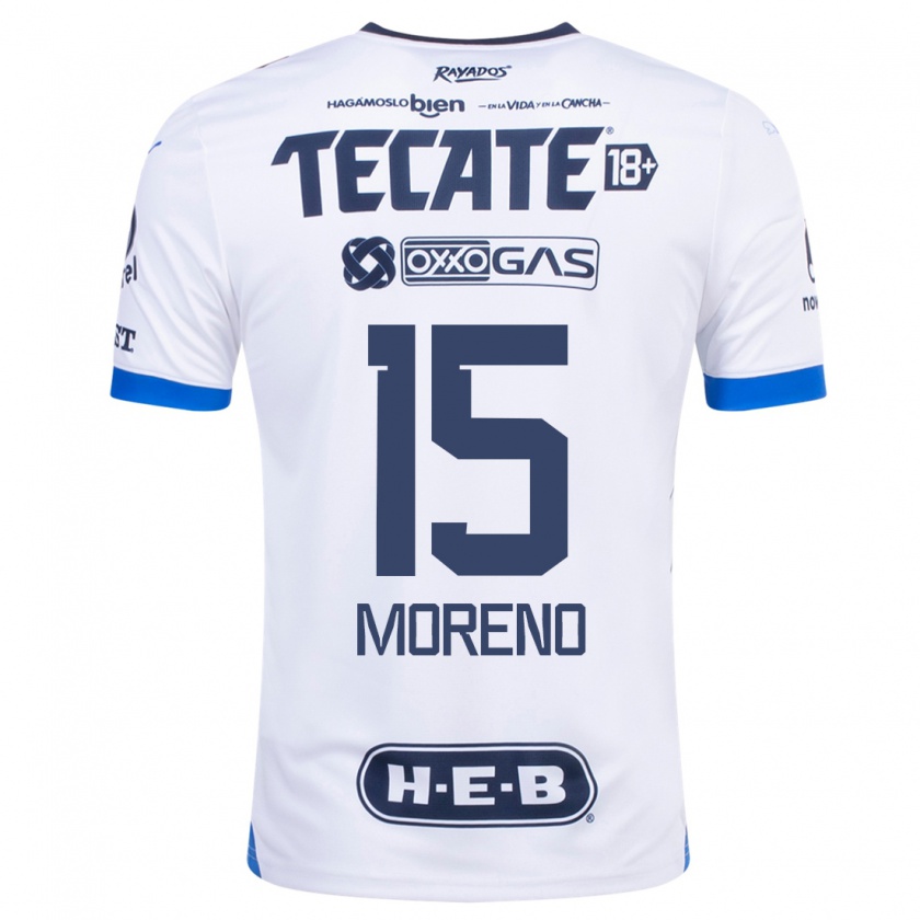 Kandiny Homme Maillot Héctor Moreno #15 Blanc Tenues Extérieur 2023/24 T-Shirt