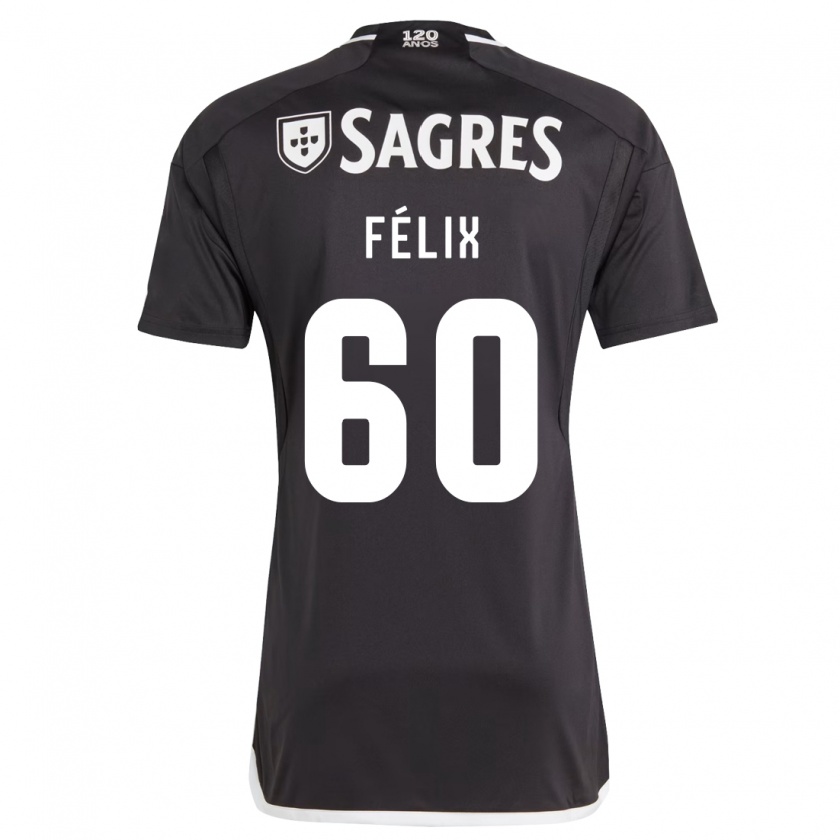 Kandiny Femme Maillot Nuno Félix #60 Noir Tenues Extérieur 2023/24 T-Shirt