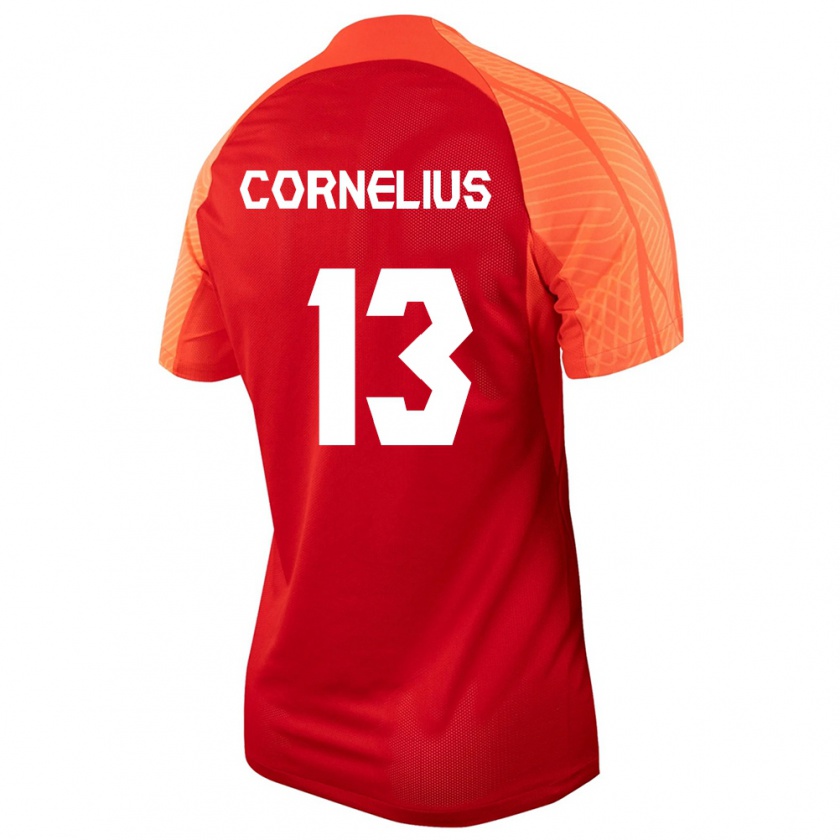 Kandiny Enfant Maillot Canada Derek Cornelius #13 Orange Tenues Domicile 24-26 T-Shirt