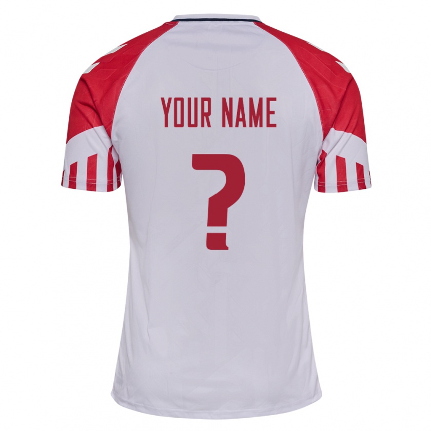 Kandiny Enfant Maillot Danemark Votre Nom #0 Blanc Tenues Extérieur 24-26 T-Shirt